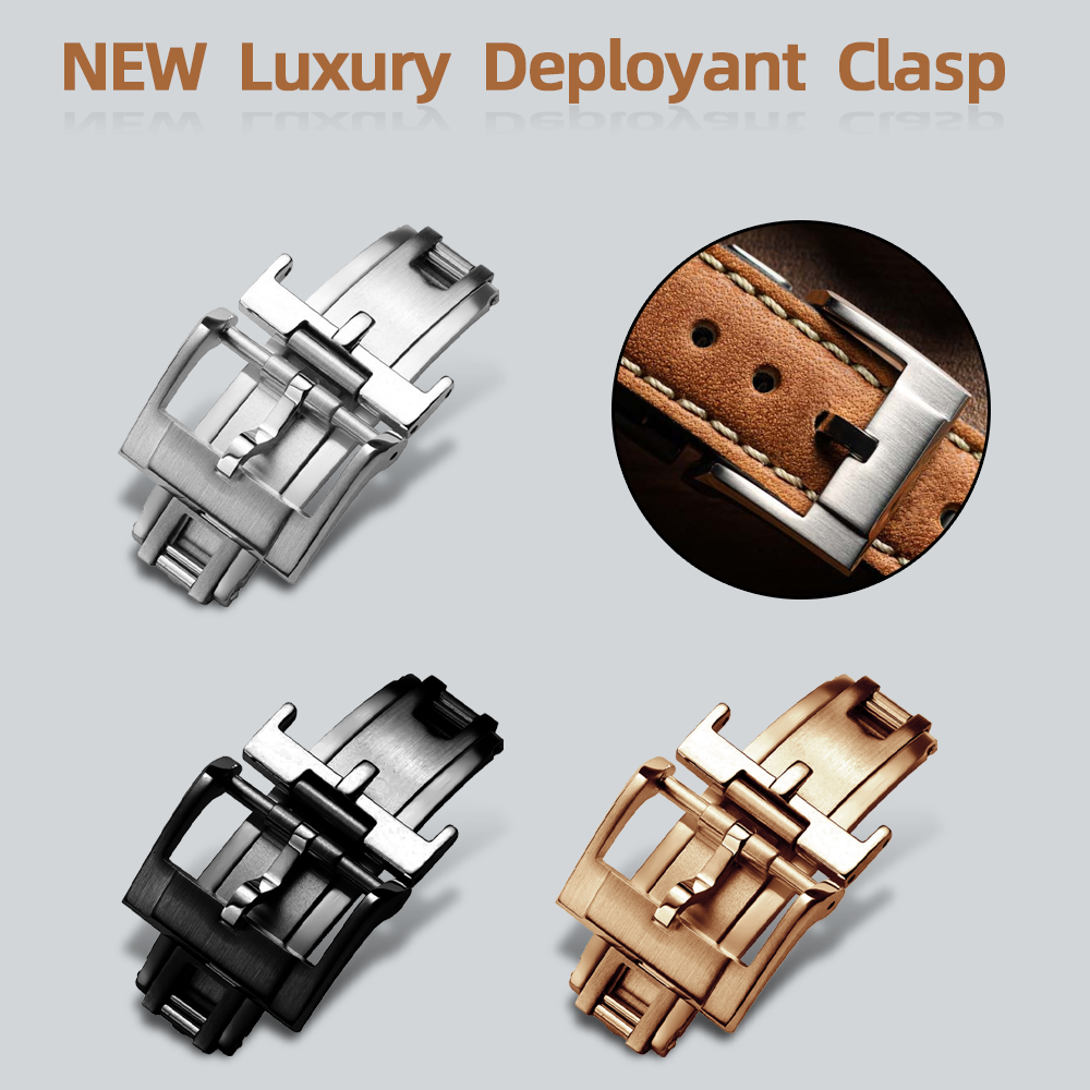 Luxury Watch Strap - NOUVEAU Fermoir Déployant de Luxe 16mm