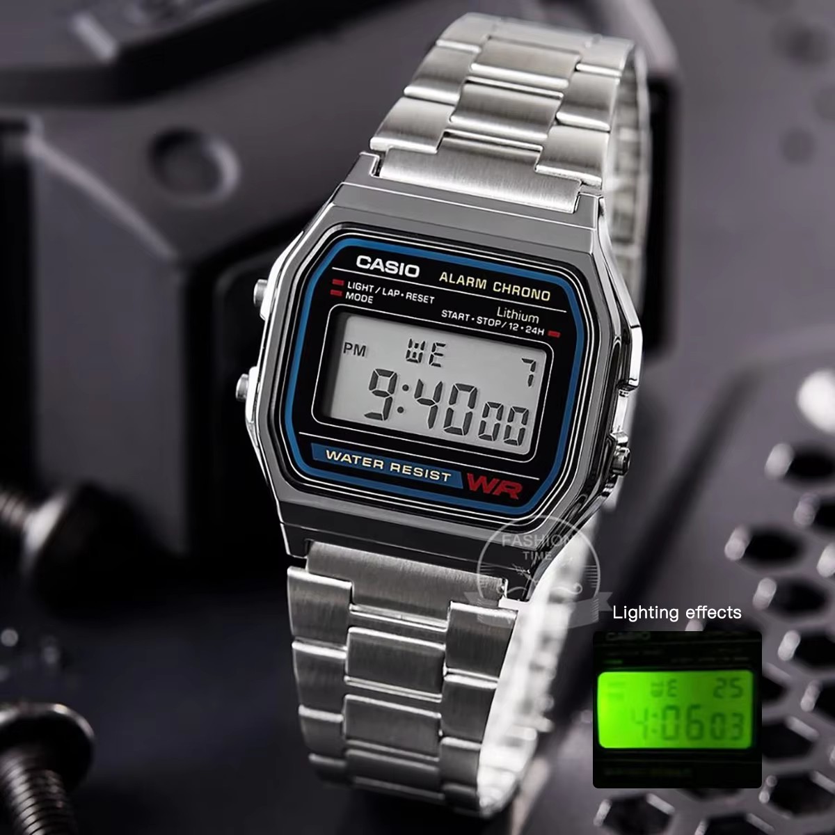 Luxury Watch Casio - Montre Casio argentée pour hommes, ensemble