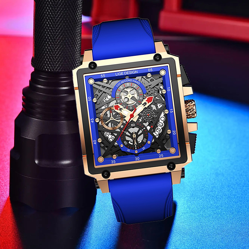 Montre carrée pour homme LIGE, - Luxury Watch Hublot avis et prix