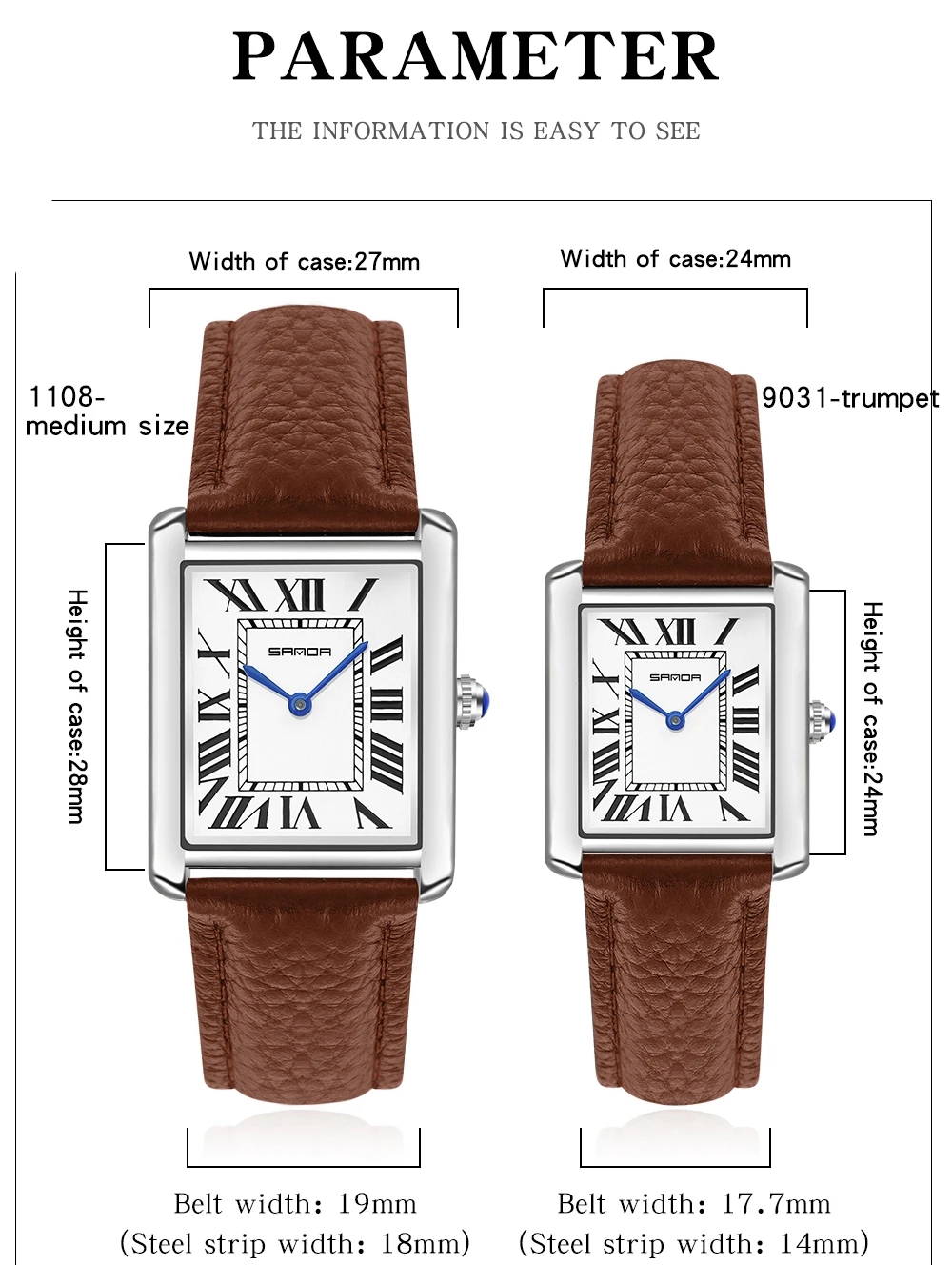Sanda-Montres-bracelets rectan - Cartier Watch Tank avis et prix